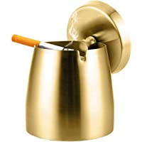 Cenicero de viento de acero inoxidable-Cenicero de acero inoxidable con tapa-Cenicero Grande a prueba de viento-Cenicero…